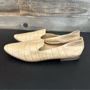 Naturalizer Women's Lorna Croc Crocodile Print Beige Tan Ballet Flat Loafers 10